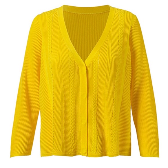 cabi NWOT Sunny Sweater, Blazing Yellow, SMALL, Spring 2020 - Picture 2 of 5